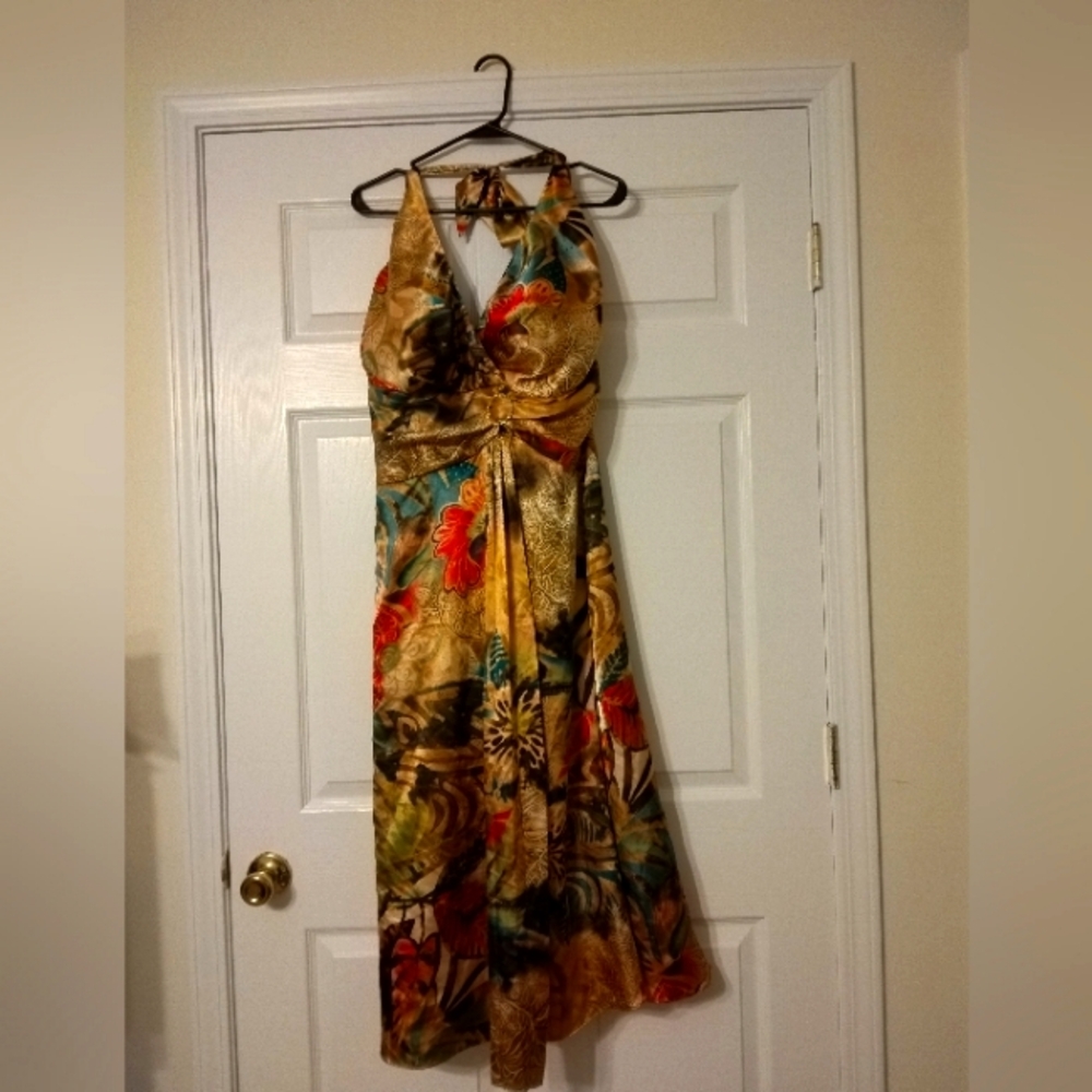 Multicolor Halter Dress